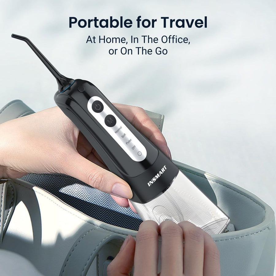 INSMART Water Flosser for Teeth - Cordless (Black) - liquidation.store