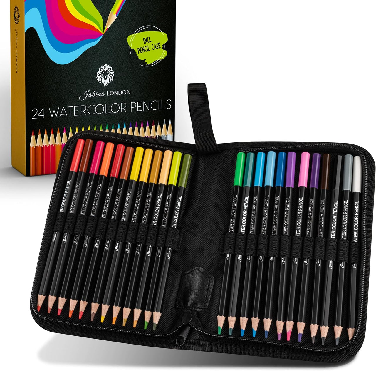 Jabina - 24 Professional Watercolour Pencils plus case - liquidation.store