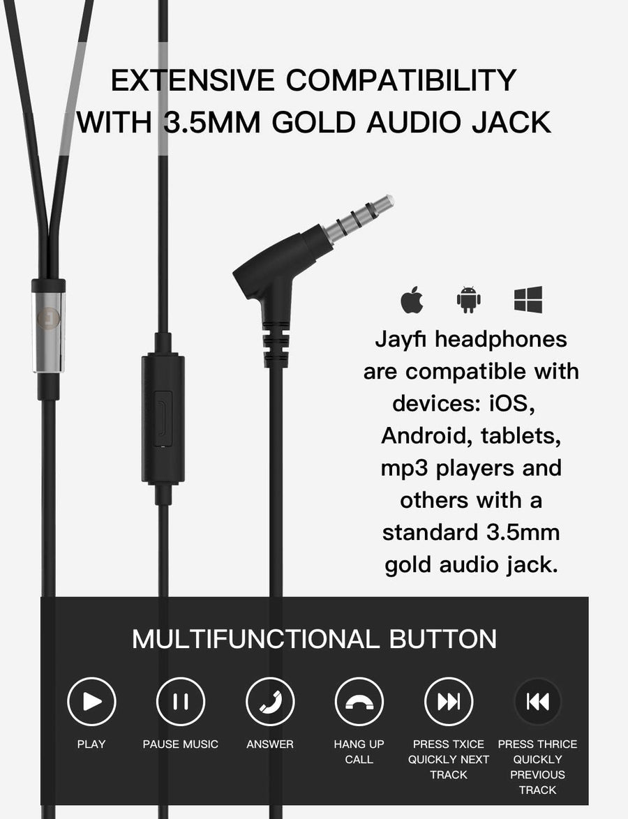 Jayfi JEB - 101 Saucer - Type in - Ear Headphones with Memory Foam Earplug - liquidation.store