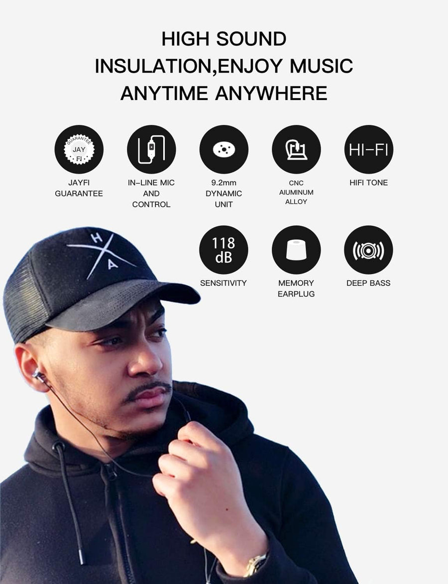 Jayfi JEB - 101 Saucer - Type in - Ear Headphones with Memory Foam Earplug - liquidation.store