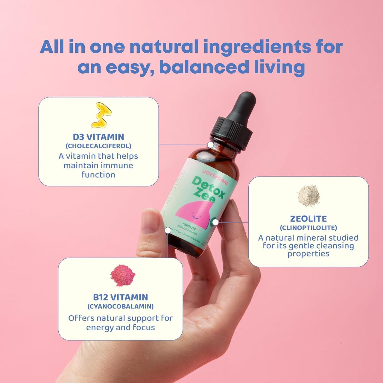 Joyspring Zeolite Detox Zee Dietary Supplement for Kids Berry Flavour - 30 servings - liquidation.store