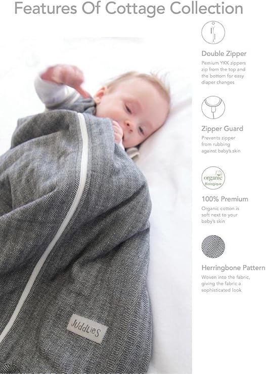 Juddlies Organic Cottage Dreamsack - Bear Black (Various Sizes) - liquidation.store