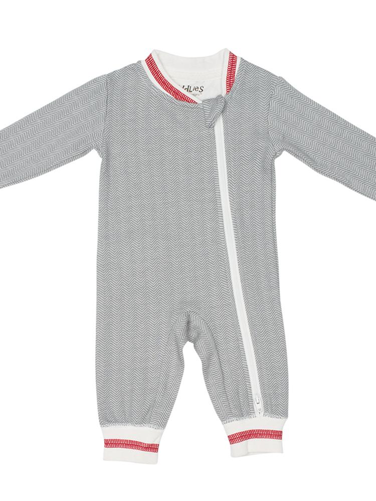 Juddlies Organic Cottage Playsuit - Driftwood Grey (Newborn) - liquidation.store