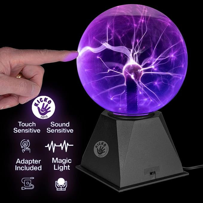 Kicko Purple Plasma Ball - Touch & Sound Sensitive Lightning Lamp - liquidation.store