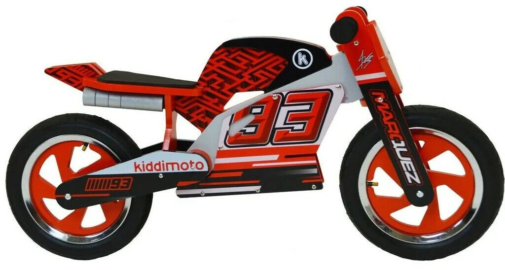 Kiddimoto Alex Marquez Red Wooden Balance Bike - Age 2+ - liquidation.store