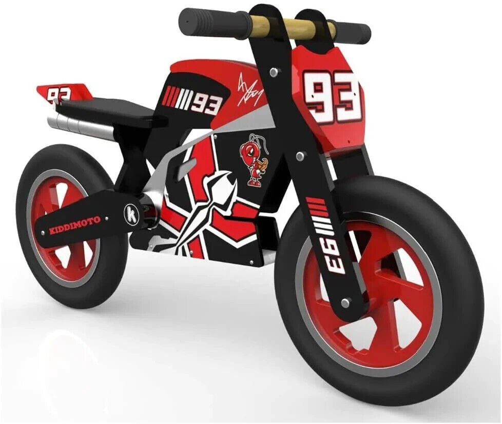 Kiddimoto Alex Marquez Red Wooden Balance Bike - Age 2+ - liquidation.store