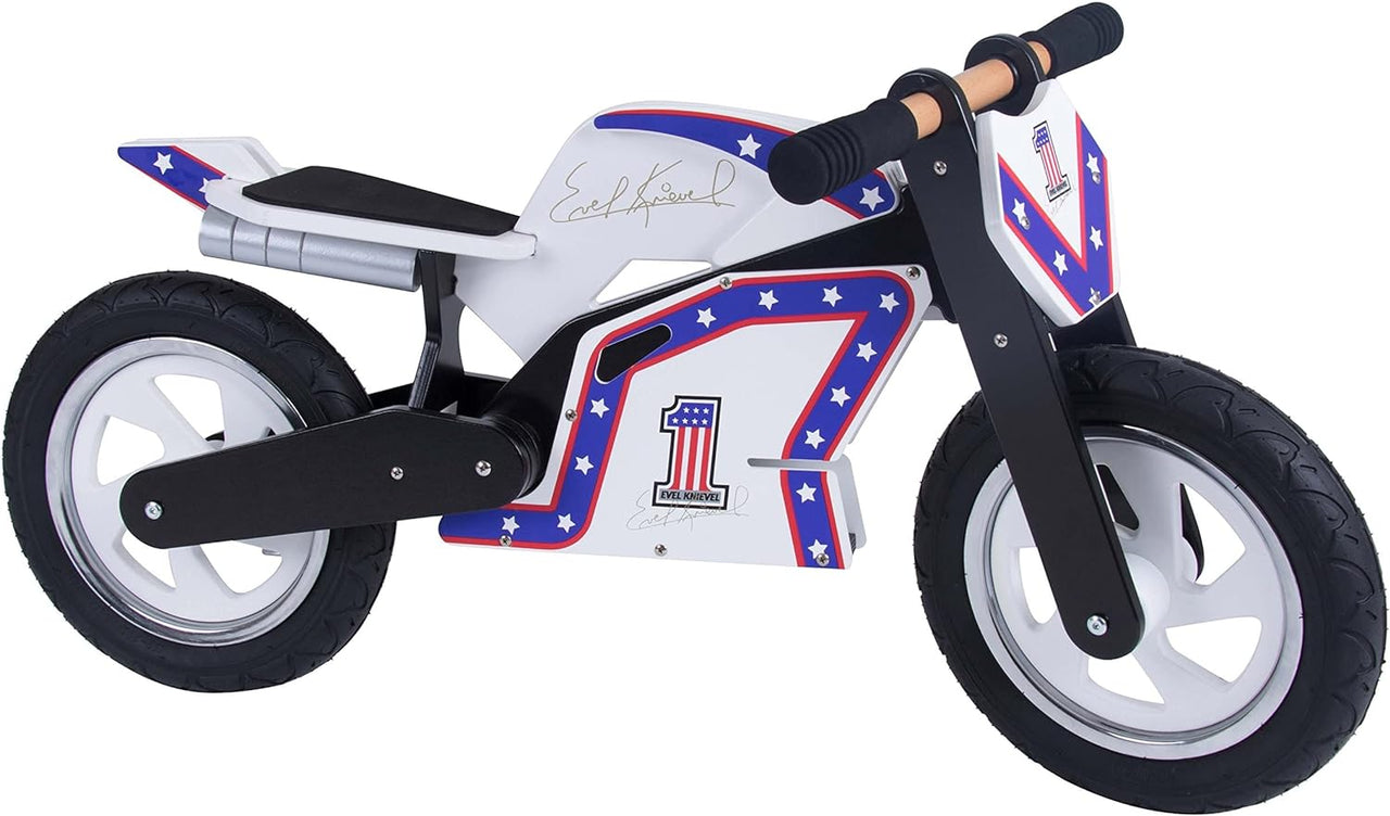 Kiddimoto Evel Knievel Wooden Balance Bike | Toddlers & Pre-School - liquidation.store