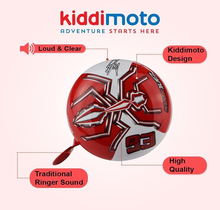 Kiddimoto Marc Marquez Kids Bike Bicycle Bell - Red - liquidation.store