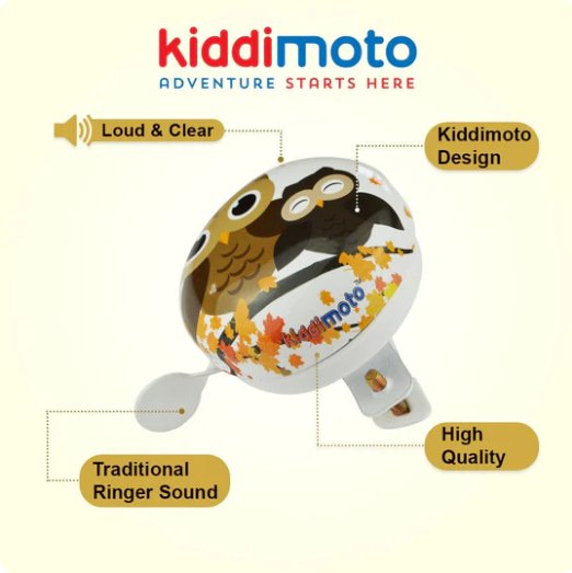 Kiddimoto Owl White Bike Bell - liquidation.store