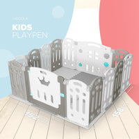 Thumbnail for KIDOOLA Adjustable Plastic Baby Toddler Playpen - Grey - liquidation.store