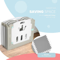 Thumbnail for KIDOOLA Adjustable Plastic Baby Toddler Playpen - Grey - liquidation.store