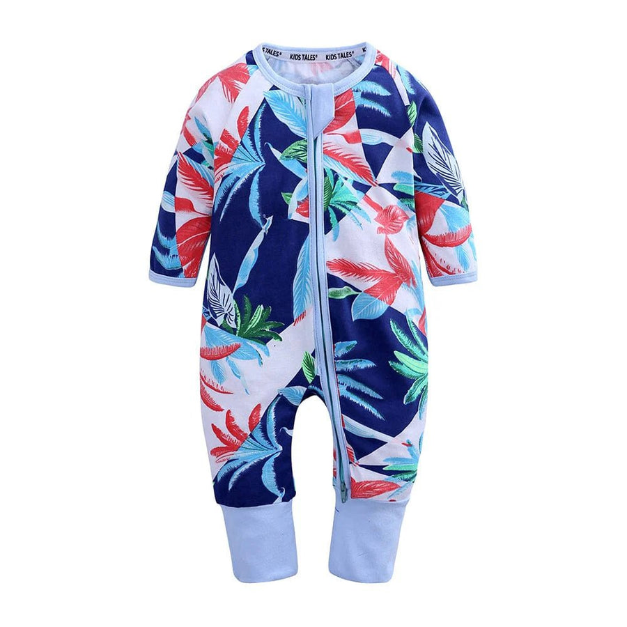 Kids Tales Abstract Fronds Baby Zip Sleepsuit (Various Sizes) - liquidation.store