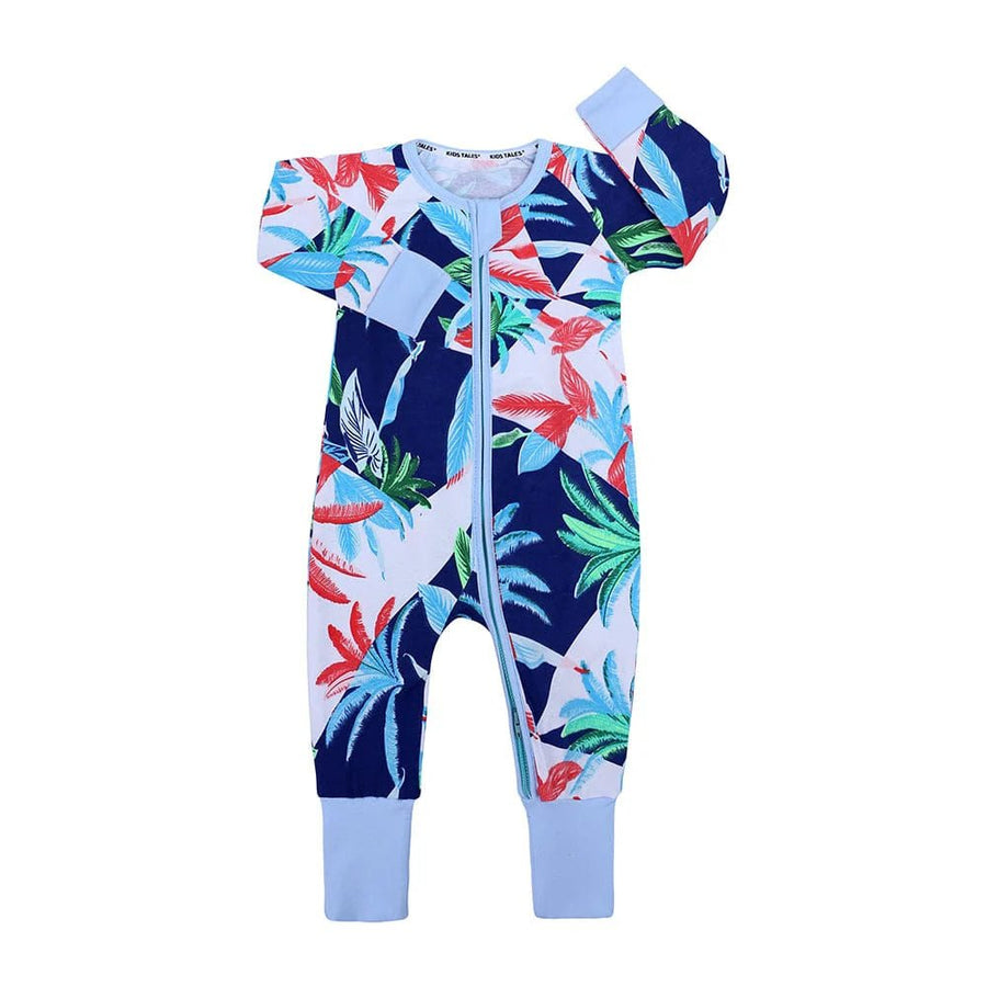 Kids Tales Abstract Fronds Baby Zip Sleepsuit (Various Sizes) - liquidation.store