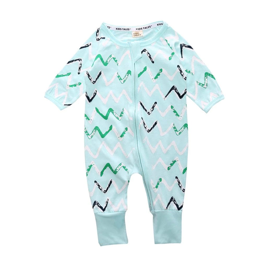 Kids Tales Green Abstract Zip Sleepsuit (Various Sizes) - liquidation.store