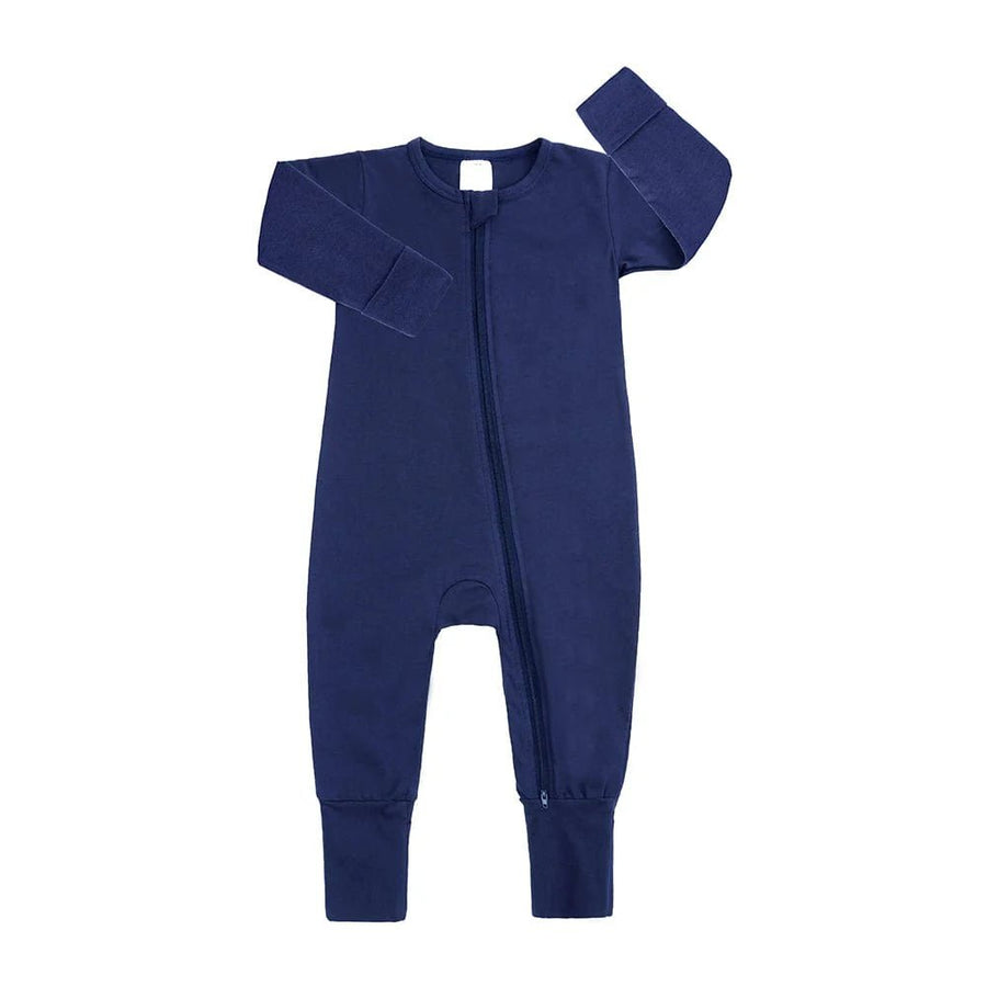 Kids Tales Navy Blue Baby Zip Sleepsuit (Various Sizes) - liquidation.store