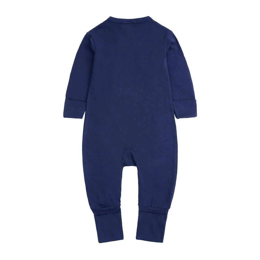 Kids Tales Navy Blue Baby Zip Sleepsuit (Various Sizes) - liquidation.store