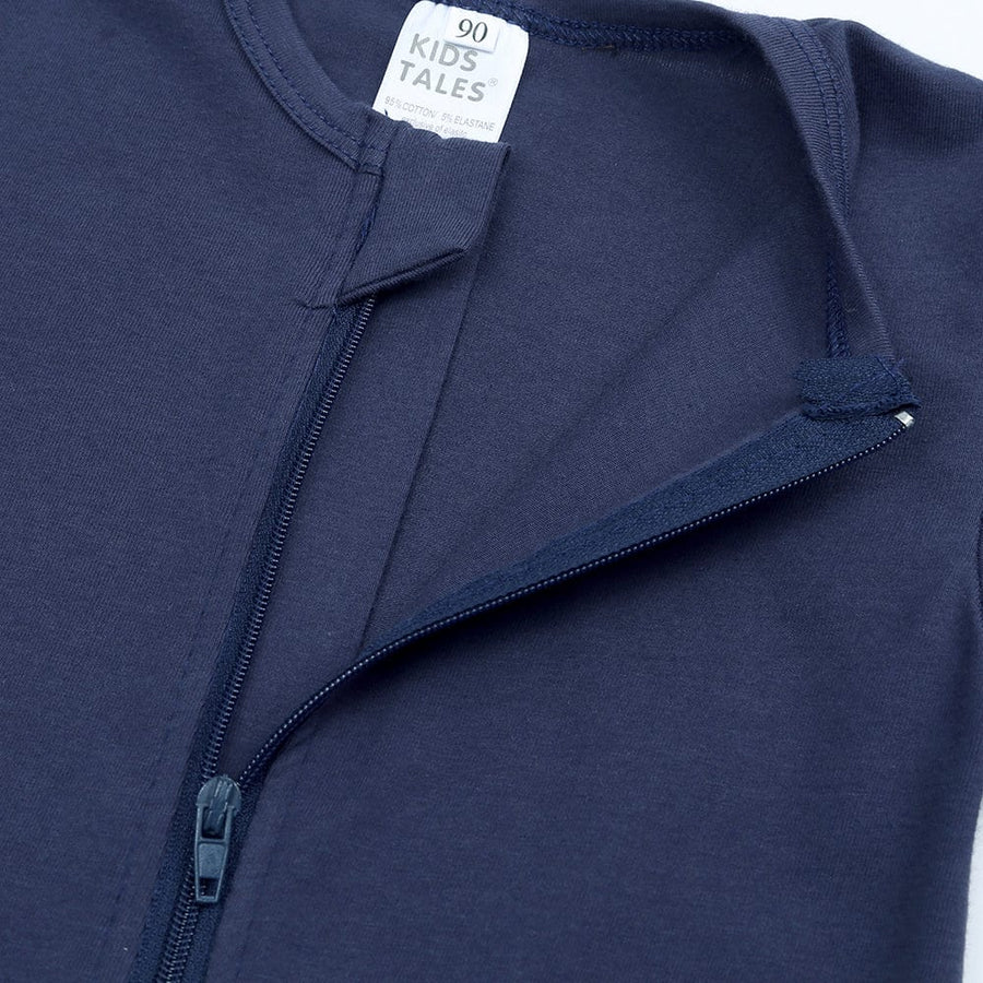 Kids Tales Navy Blue Baby Zip Sleepsuit (Various Sizes) - liquidation.store