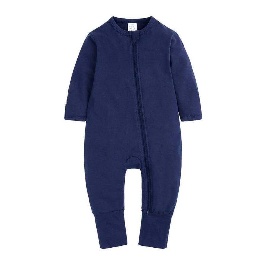 Kids Tales Navy Blue Baby Zip Sleepsuit (Various Sizes) - liquidation.store
