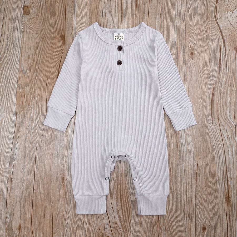 Kids Tales Pale Grey Henley - Style Sleepsuit (Various Sizes) - liquidation.store