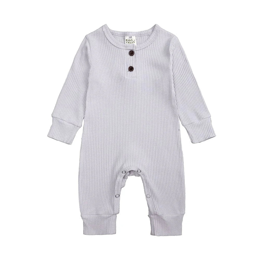 Kids Tales Pale Grey Henley - Style Sleepsuit (Various Sizes) - liquidation.store