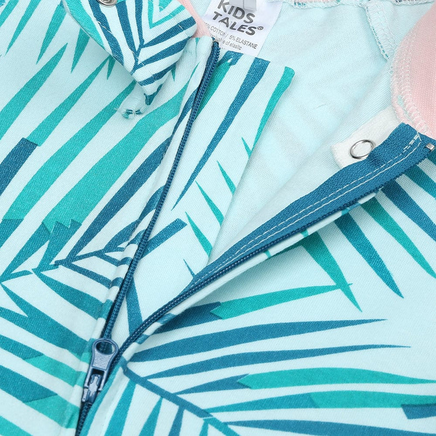 Kids Tales Paradise Palms Zip Sleepsuit (Various Sizes) - liquidation.store
