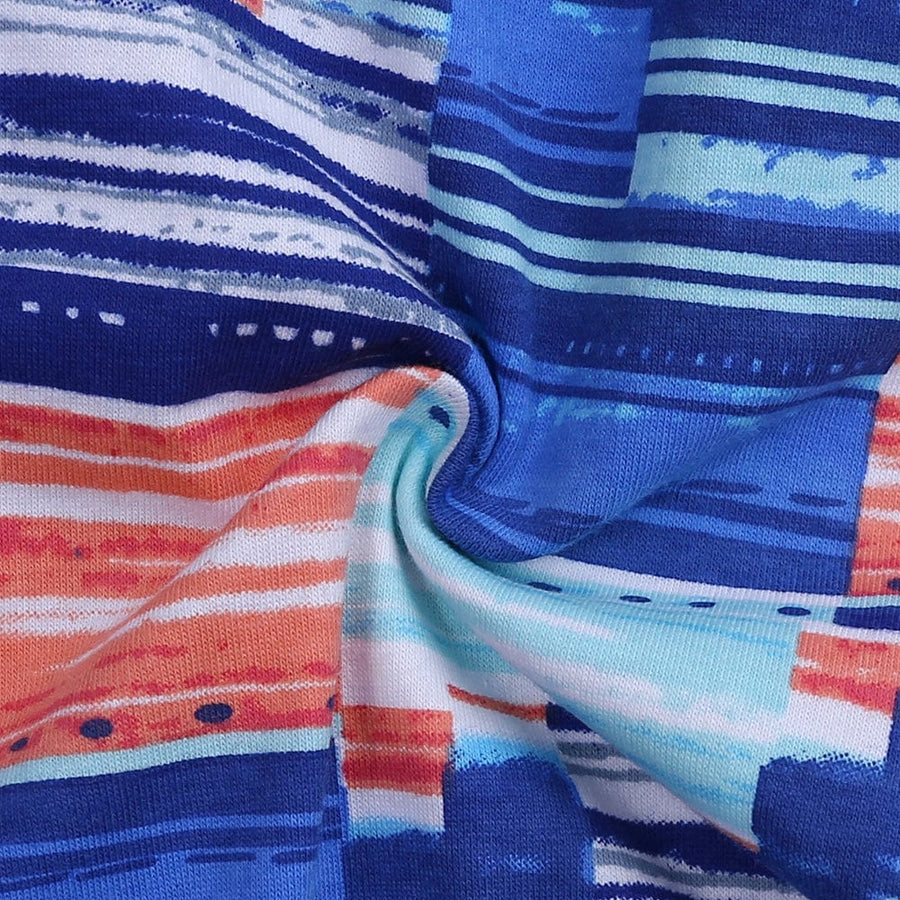 Kids Tales Peachy Blue Colour Block Zip Sleepsuit (Various Sizes) - liquidation.store