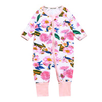 Thumbnail for Kids Tales Pink Bouquet Zip Sleepsuit (Various Sizes) - liquidation.store