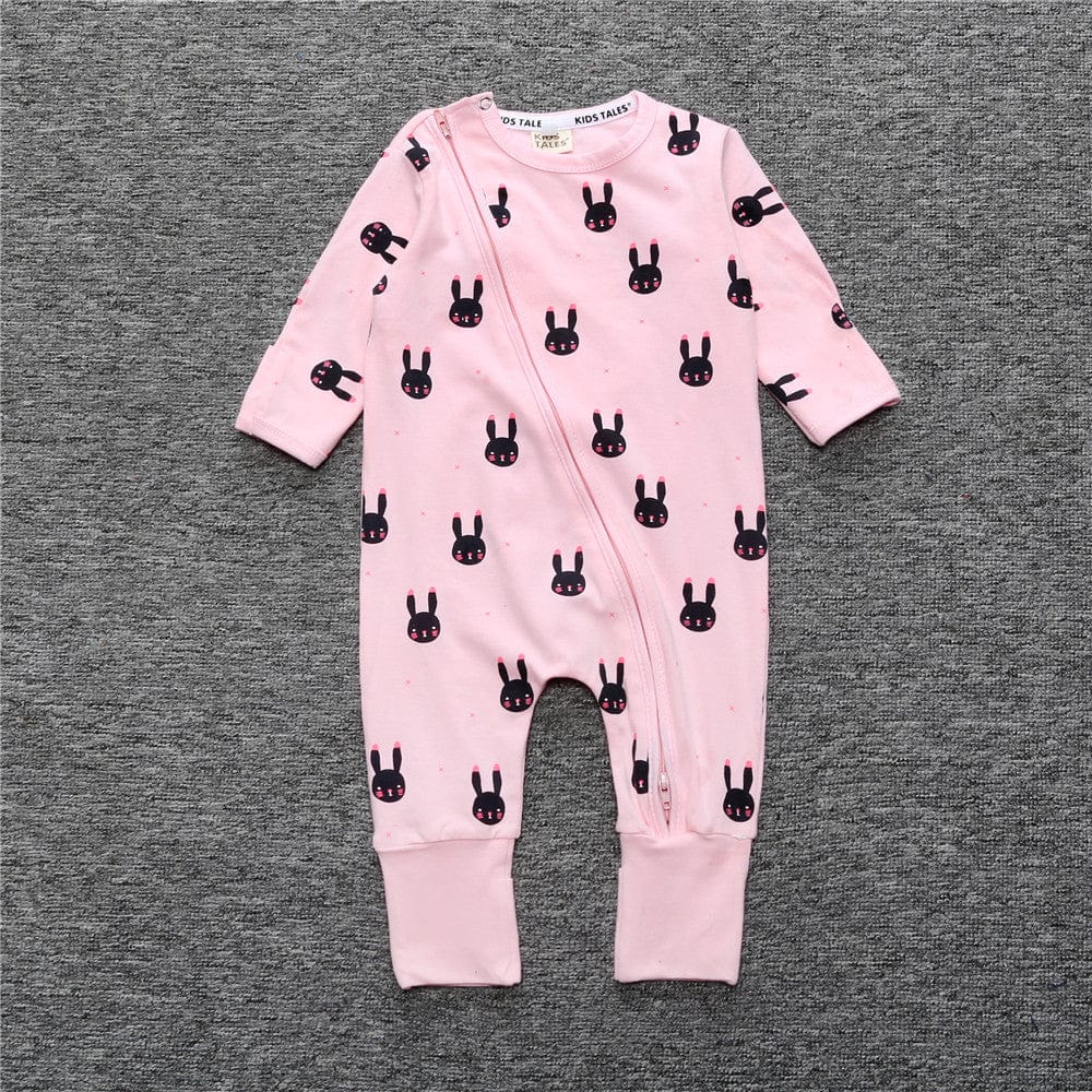 Kids Tales Pink Bunny Baby Zip Sleepsuit (Various Sizes) - liquidation.store