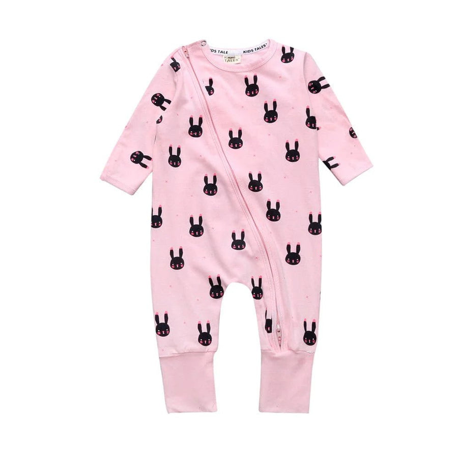 Kids Tales Pink Bunny Baby Zip Sleepsuit (Various Sizes) - liquidation.store