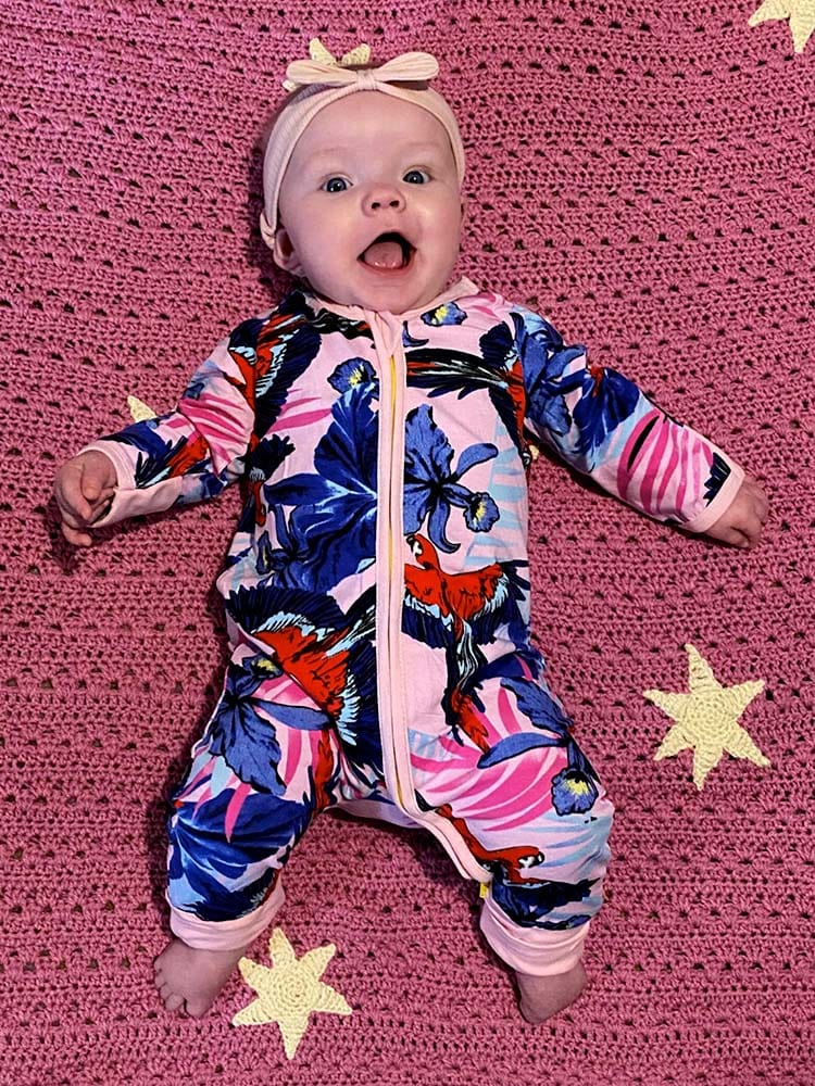 Kids Tales Pink Jungle Zip Baby Sleepsuit with Hand & Feet Cuffs (Various Sizes) - liquidation.store
