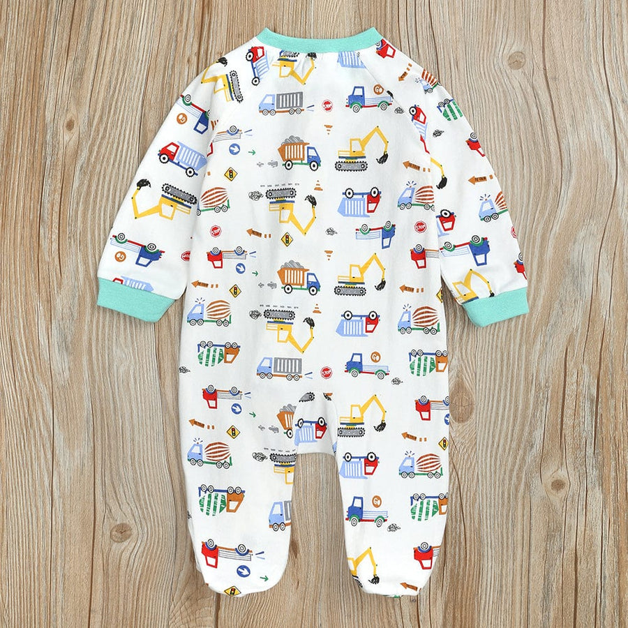 Kids Tales Wheeler Dealer Zip Baby Sleepsuit (Various Sizes) - liquidation.store