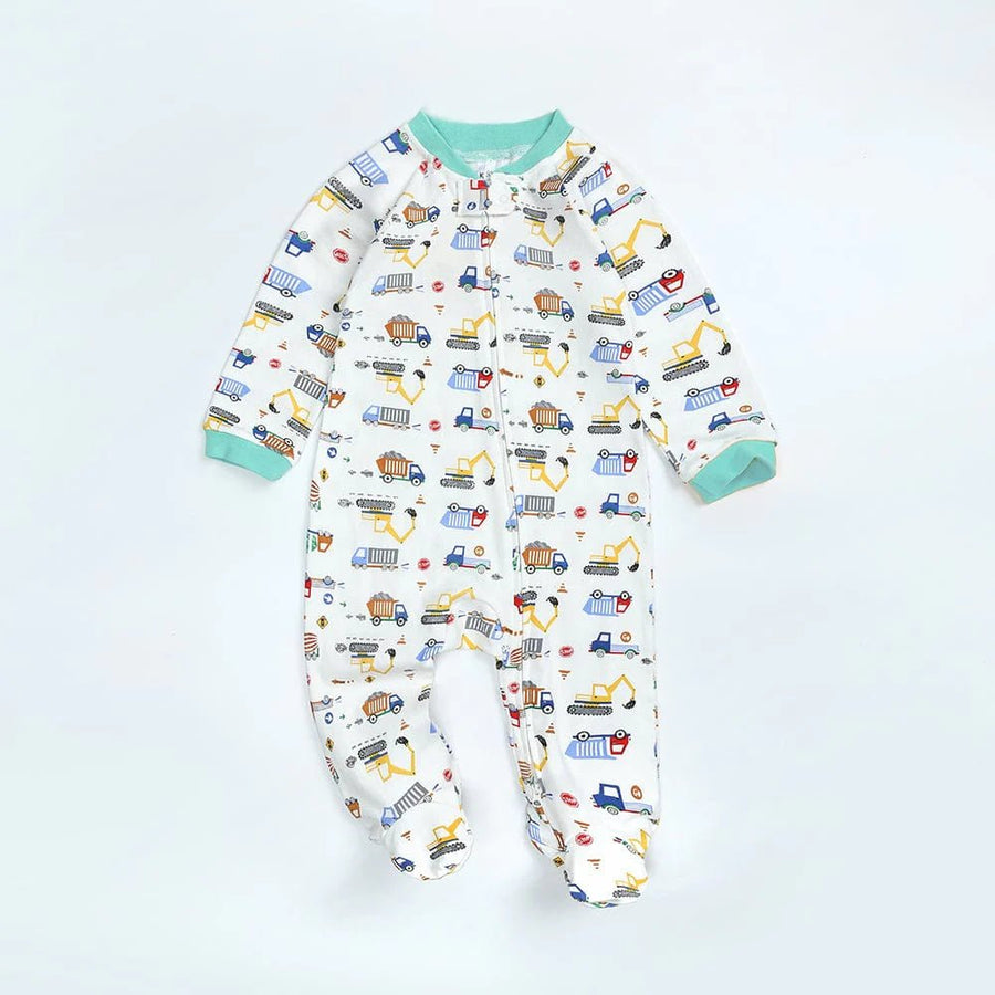 Kids Tales Wheeler Dealer Zip Baby Sleepsuit (Various Sizes) - liquidation.store