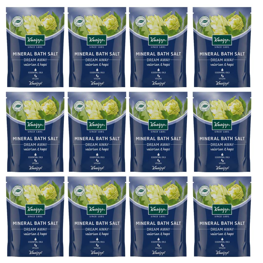 Kneipp Valerian & Hops Mineral Bath Salt Dream Away - 60g x 12 Pack - liquidation.store