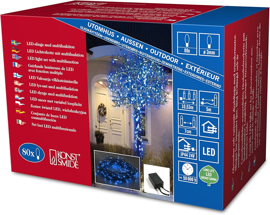 Konstsmide LED 80 String Christmas Lights - Blue - liquidation.store