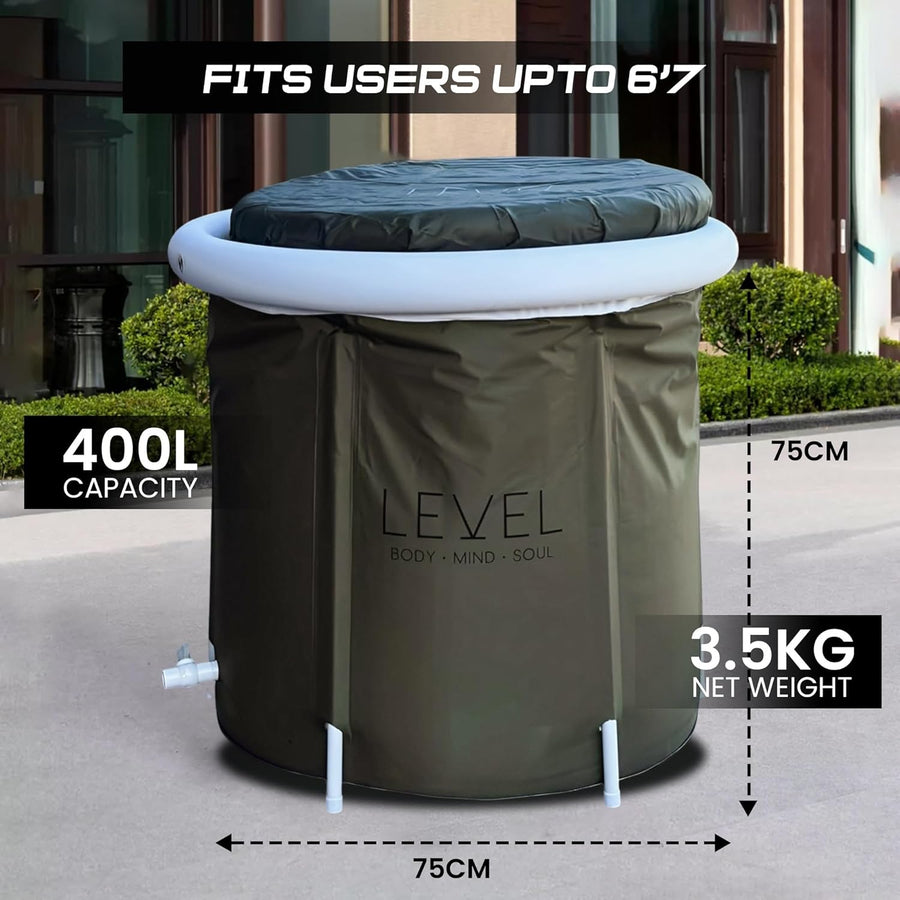 Level Body Mind Soul Portable Ice Bath - Green (75x75cm) - liquidation.store