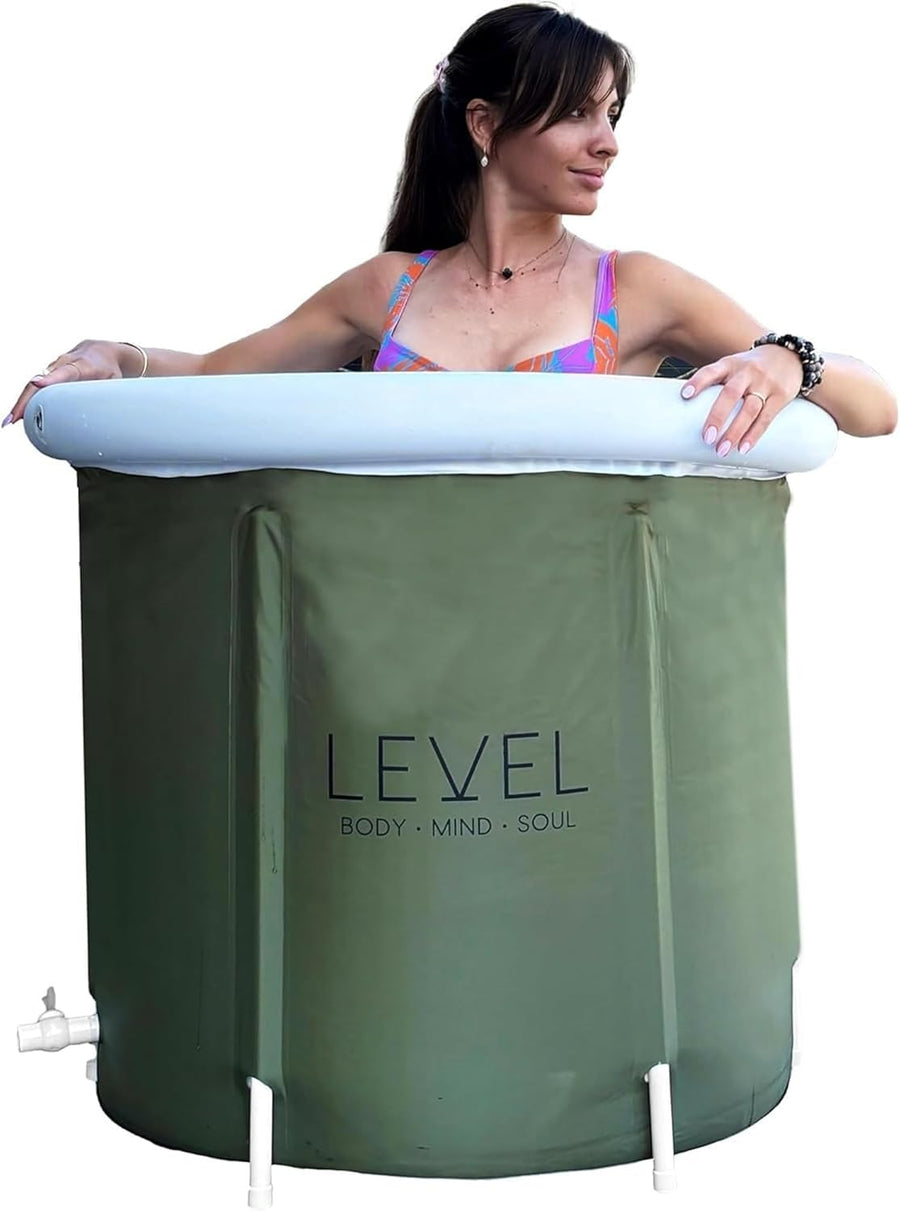 Level Body Mind Soul Portable Ice Bath - Green (75x75cm) - liquidation.store