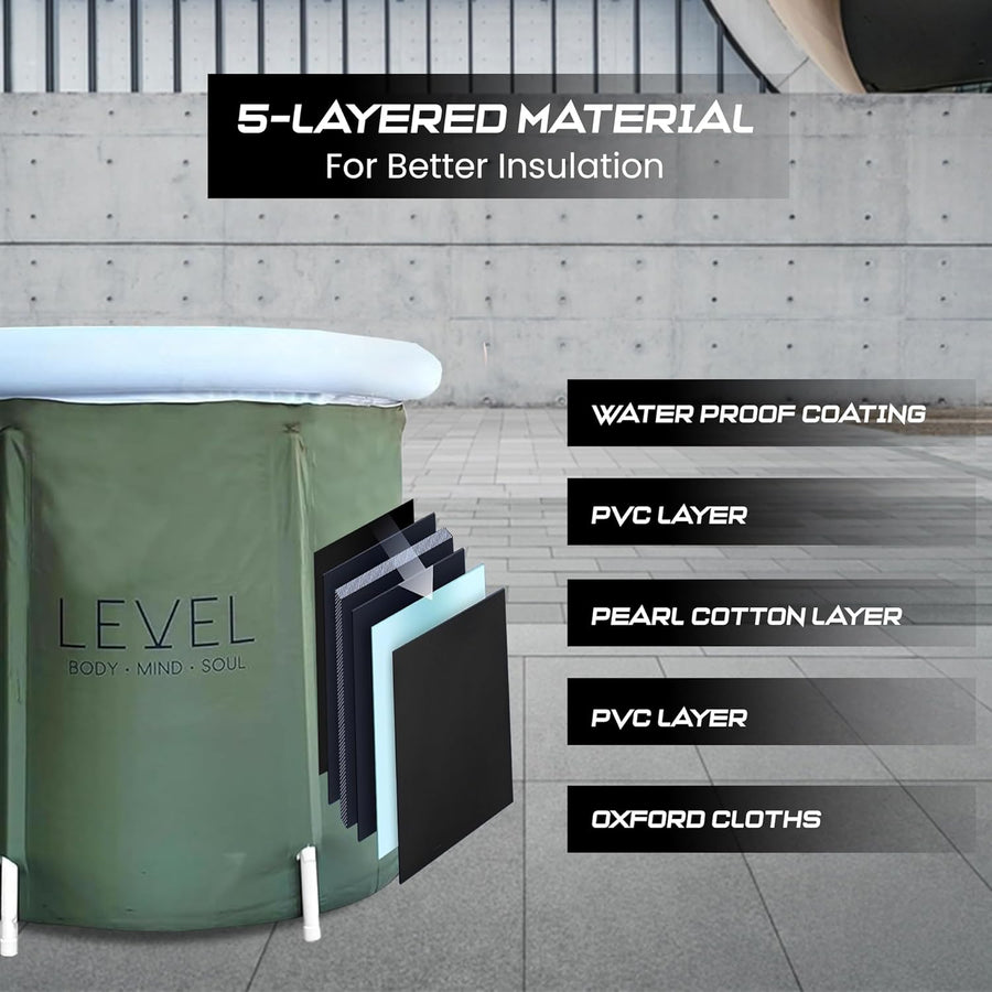 Level Body Mind Soul Portable Ice Bath - Green (75x75cm) - liquidation.store