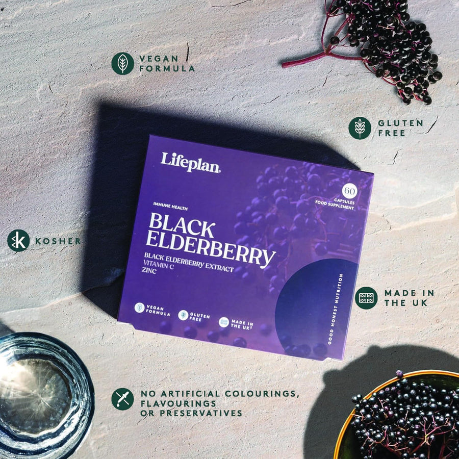 LIFEPLAN Black Elderberry 60 Capsules – Immune System Support - liquidation.store