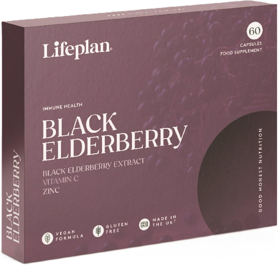 LIFEPLAN Black Elderberry 60 Capsules – Immune System Support - liquidation.store