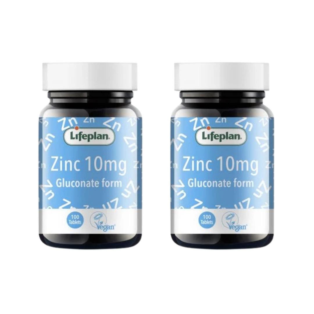 LifePlan Zinc Gluconate 10mg - 100 tablets - 2 Pack - liquidation.store