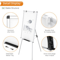 Thumbnail for Light Melamine Tripod Whiteboard/Flipchart Easel 90 x 60 cm - liquidation.store