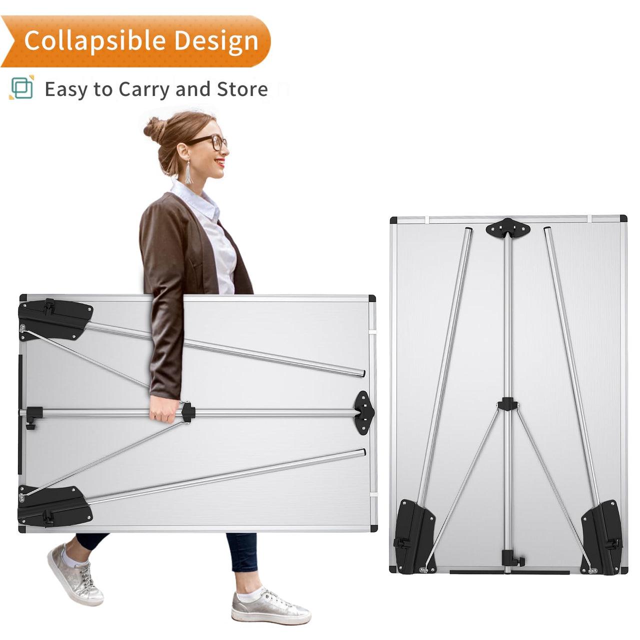 Light Melamine Tripod Whiteboard/Flipchart Easel 90 x 60 cm - liquidation.store