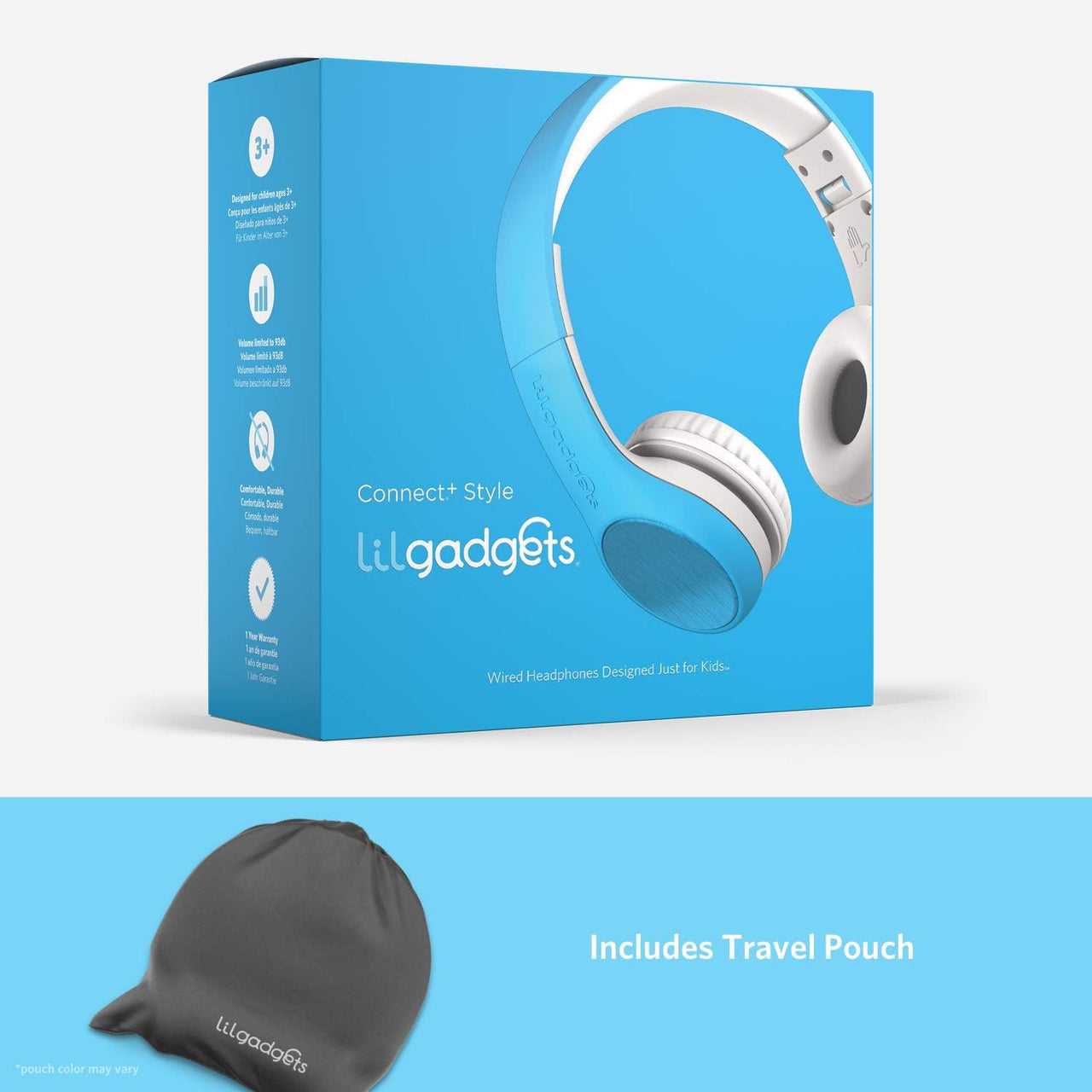 LilGadgets Connect+ Style Wired Headphones for Kids - Blue - liquidation.store