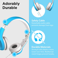 Thumbnail for LilGadgets Connect+ Style Wired Headphones for Kids - Blue - liquidation.store