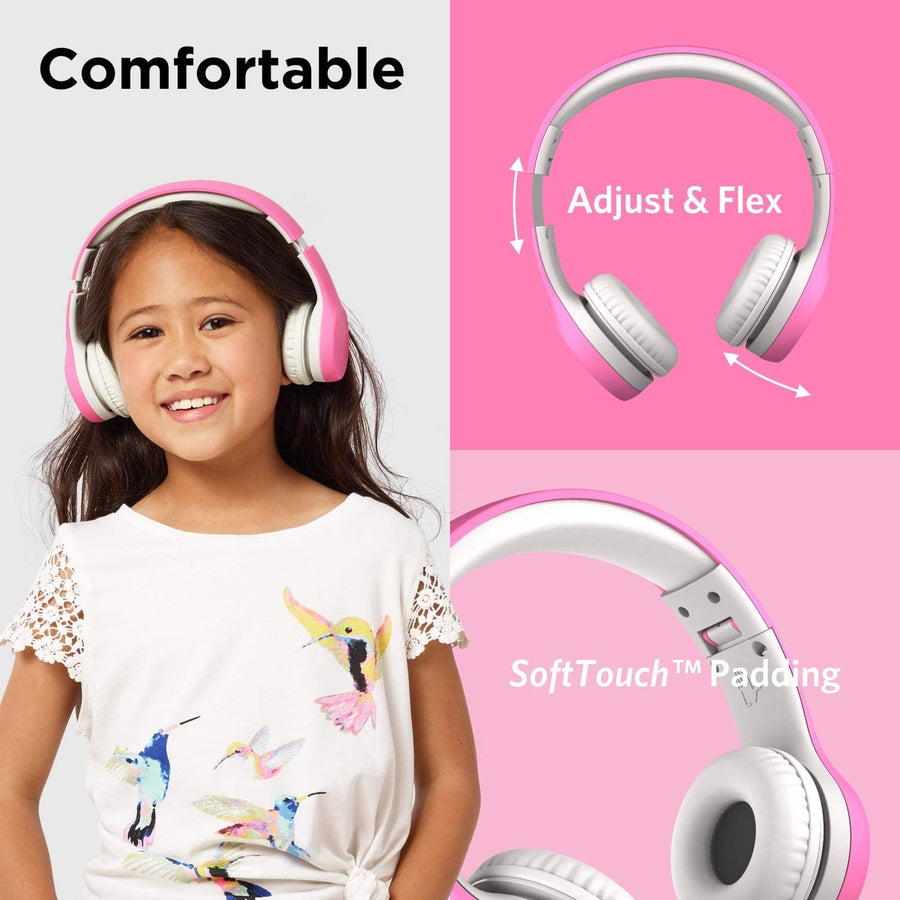 LilGadgets Connect+ Style Wired Headphones for Kids - Pink - liquidation.store