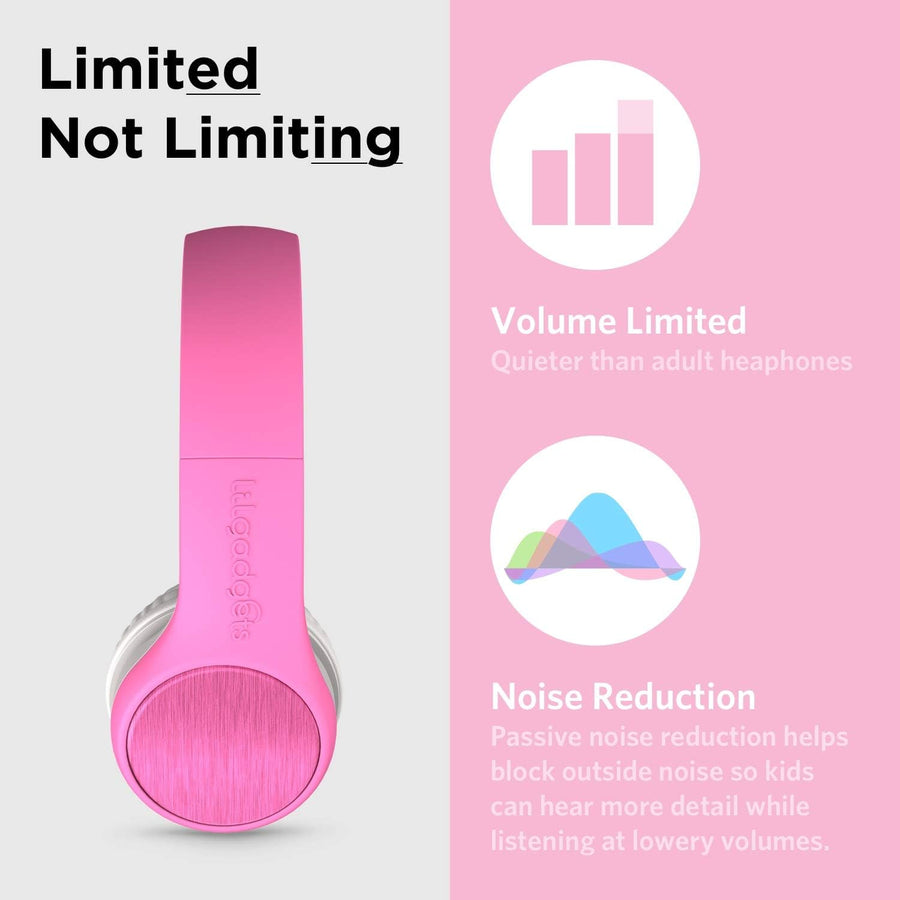 LilGadgets Connect+ Style Wired Headphones for Kids - Pink - liquidation.store