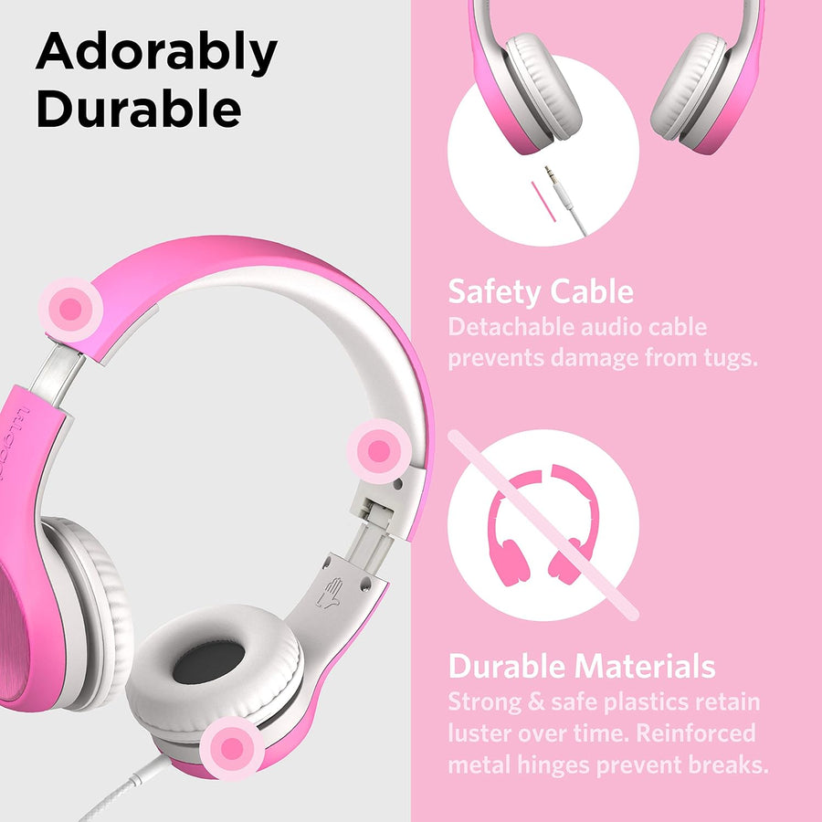 LilGadgets Connect+ Style Wired Headphones for Kids - Pink - liquidation.store