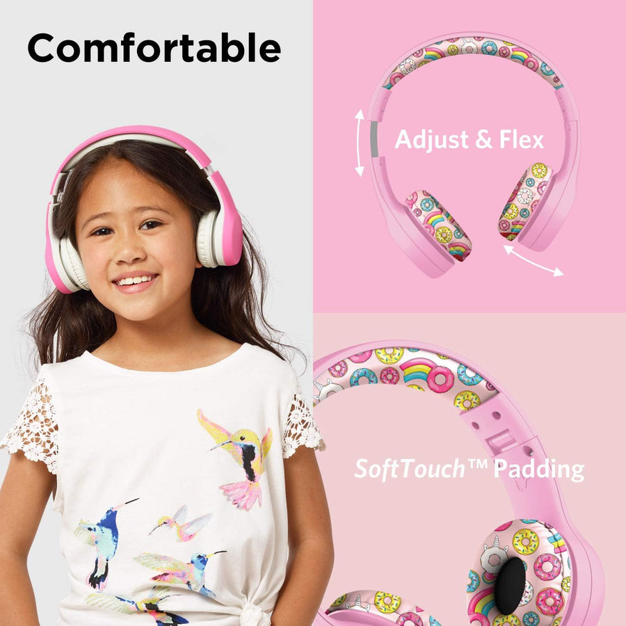 LilGadgets Connect+ Style Wired Kids Headphones - Pink Doughnuts - liquidation.store