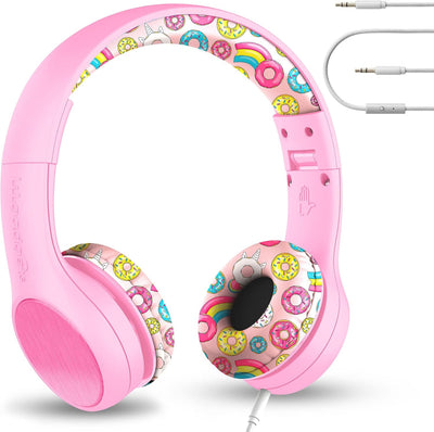 LilGadgets Connect+ Style Wired Kids Headphones - Pink Doughnuts - liquidation.store