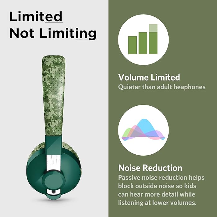 LilGadgets Untangled Pro Wireless Bluetooth Headphones - Green Camo - liquidation.store